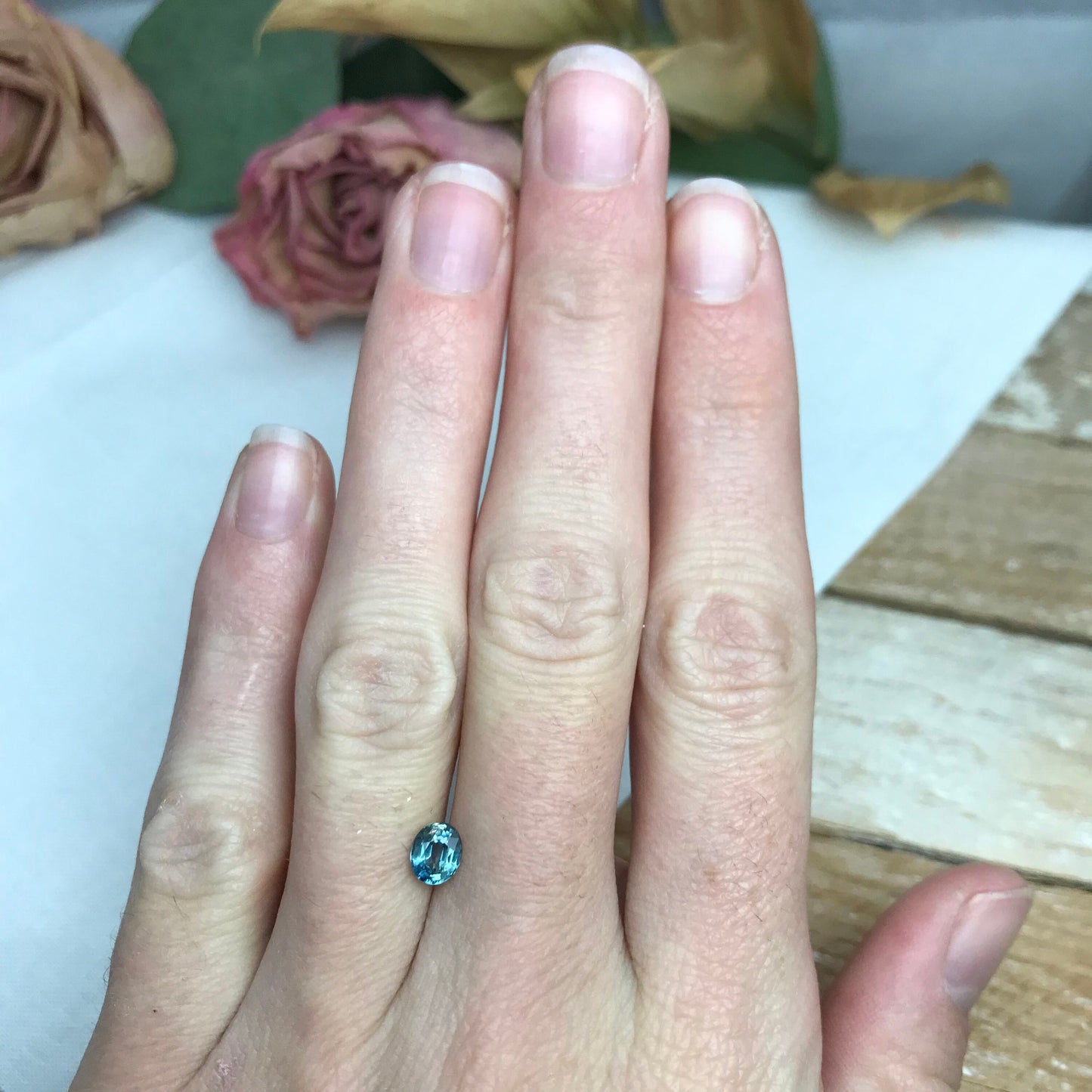 0.76 Carat Light Blue Sapphire 5.6x4.7mm Oval Cut, Heat Treated, Faceted Loose Natural Sapphire