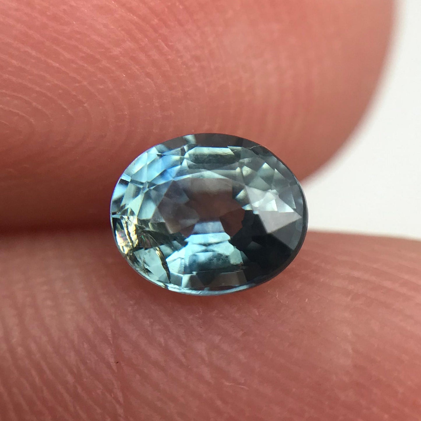 0.76 Carat Light Blue Sapphire 5.6x4.7mm Oval Cut, Heat Treated, Faceted Loose Natural Sapphire