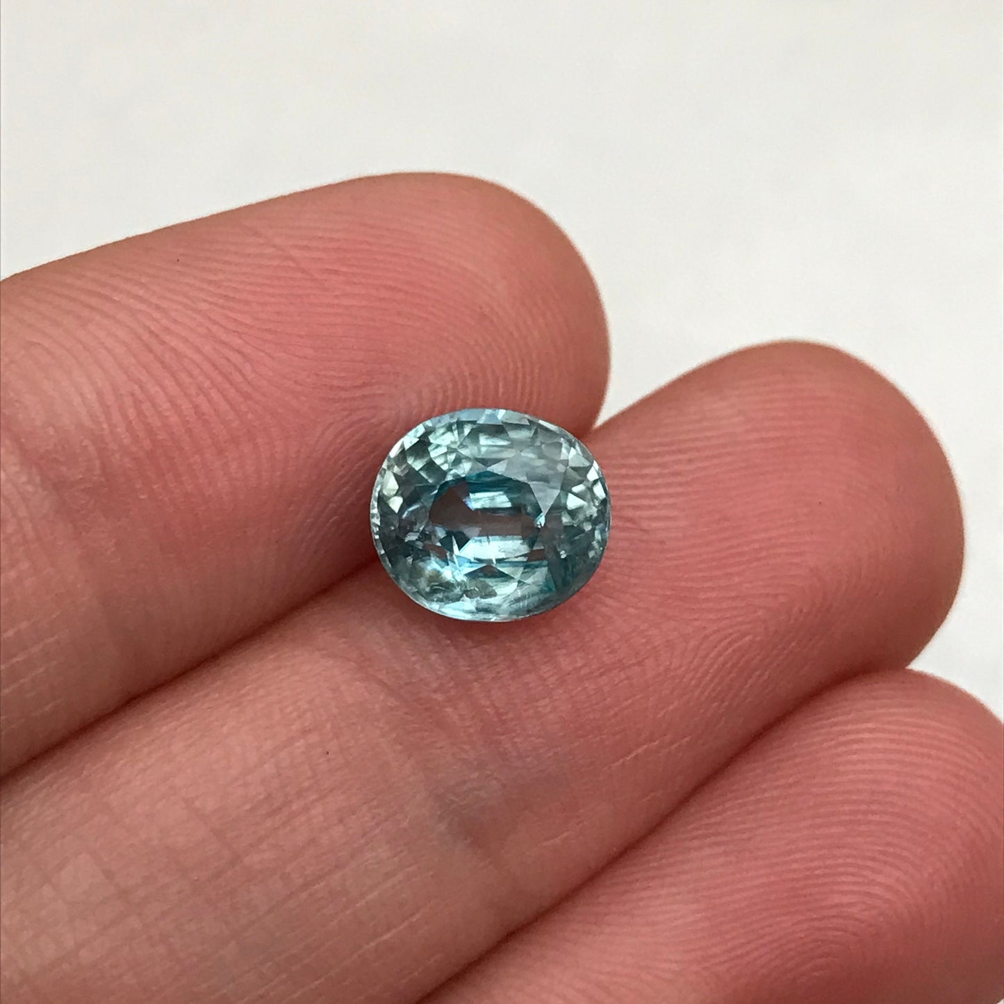 Light Blue Zircon 3.31 carat Oval cut Loose 8.3x7.4mm Included Gemstone For Jewelry Design Greenish Blue Zircon December Birthstone Natural