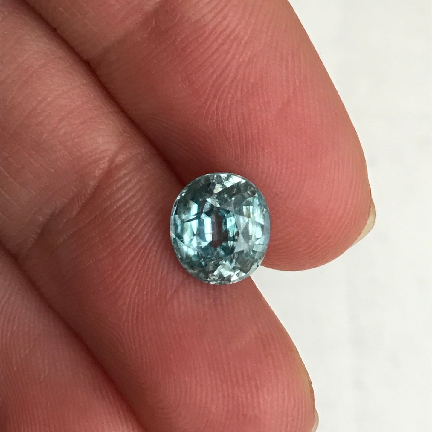 Light Blue Zircon 3.31 carat Oval cut Loose 8.3x7.4mm Included Gemstone For Jewelry Design Greenish Blue Zircon December Birthstone Natural