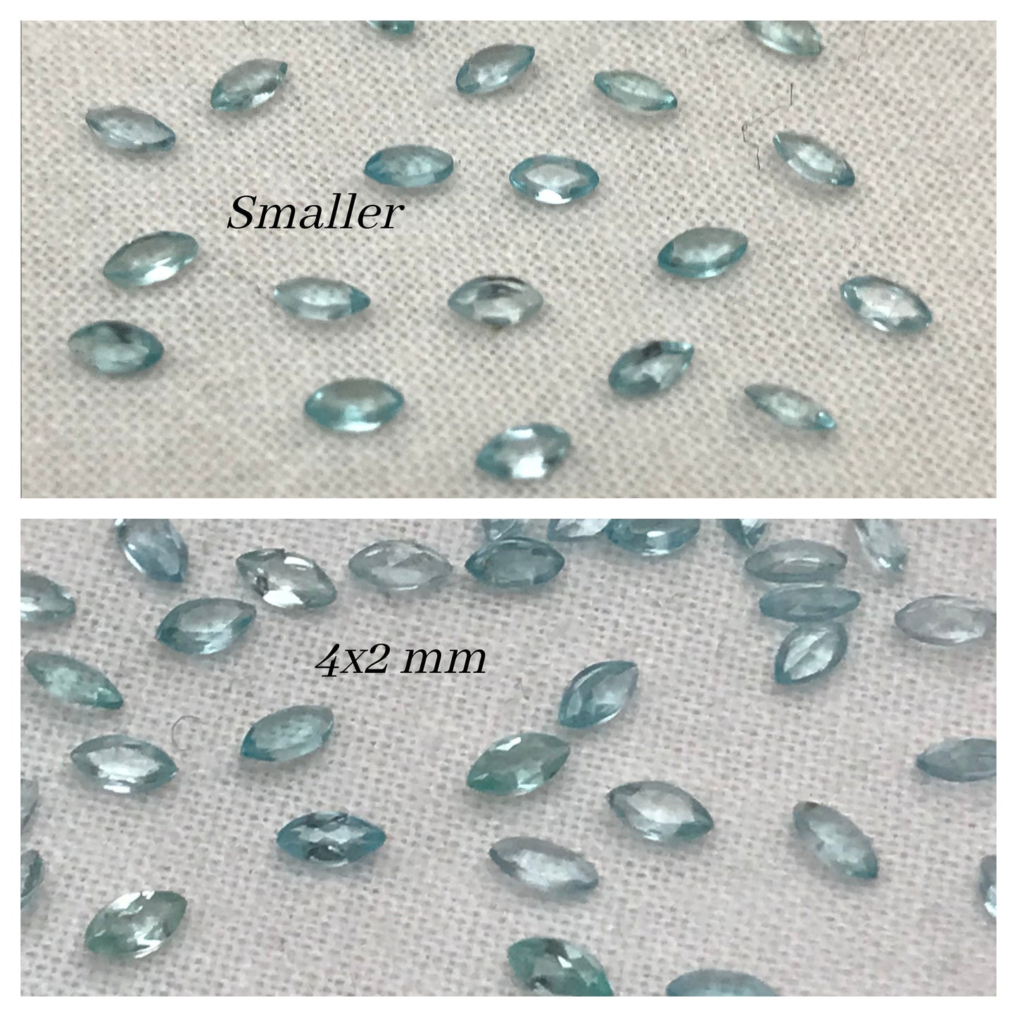 One- 4x2mm Blue Apatite Marquise Cut, Blue Seafoam Faceted Loose Gemstone,  Approx. 0.06-0.10 Carat
