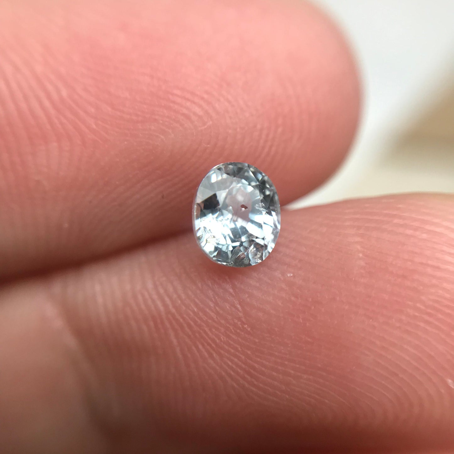 0.89 Carat Light Bluish Green Sapphire 5.4x4.7mm Oval Cut, Unheated Faceted Loose Natural Sapphire, Madagascar