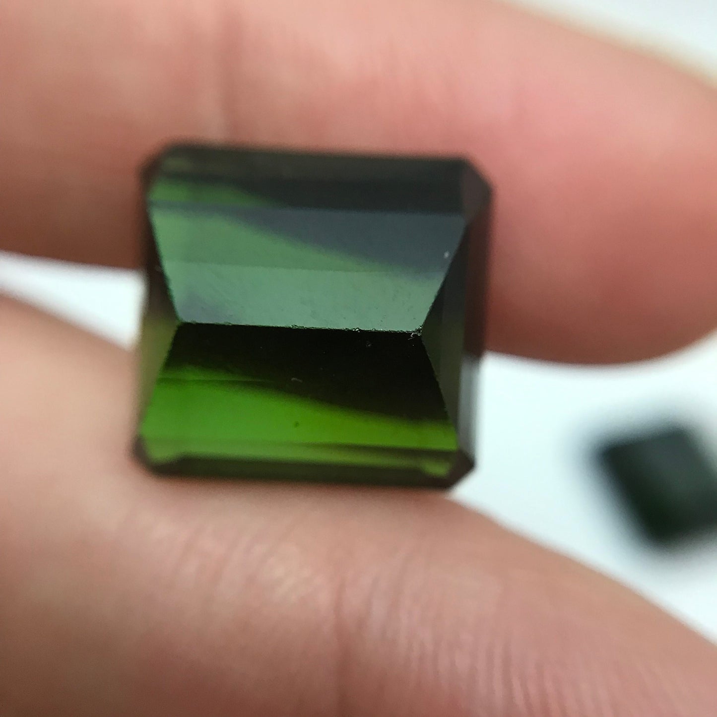 Matching 14x13mm Natural Green Tourmaline Octagon Cut,  24 CTW Loose Recycled Tourmaline, Pair of Large Tourmaline