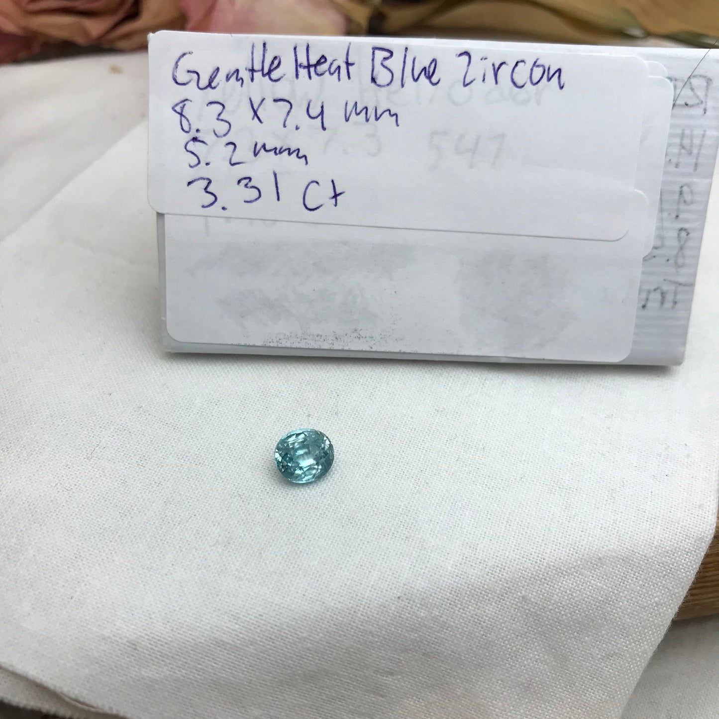 Light Blue Zircon 3.31 carat Oval cut Loose 8.3x7.4mm Included Gemstone For Jewelry Design Greenish Blue Zircon December Birthstone Natural