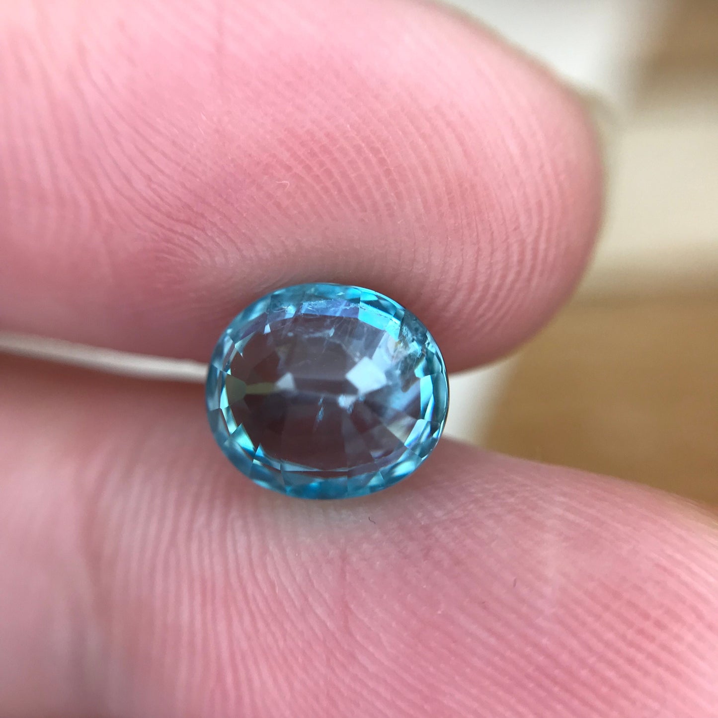 Light Blue Zircon 3.31 carat Oval cut Loose 8.3x7.4mm Included Gemstone For Jewelry Design Greenish Blue Zircon December Birthstone Natural