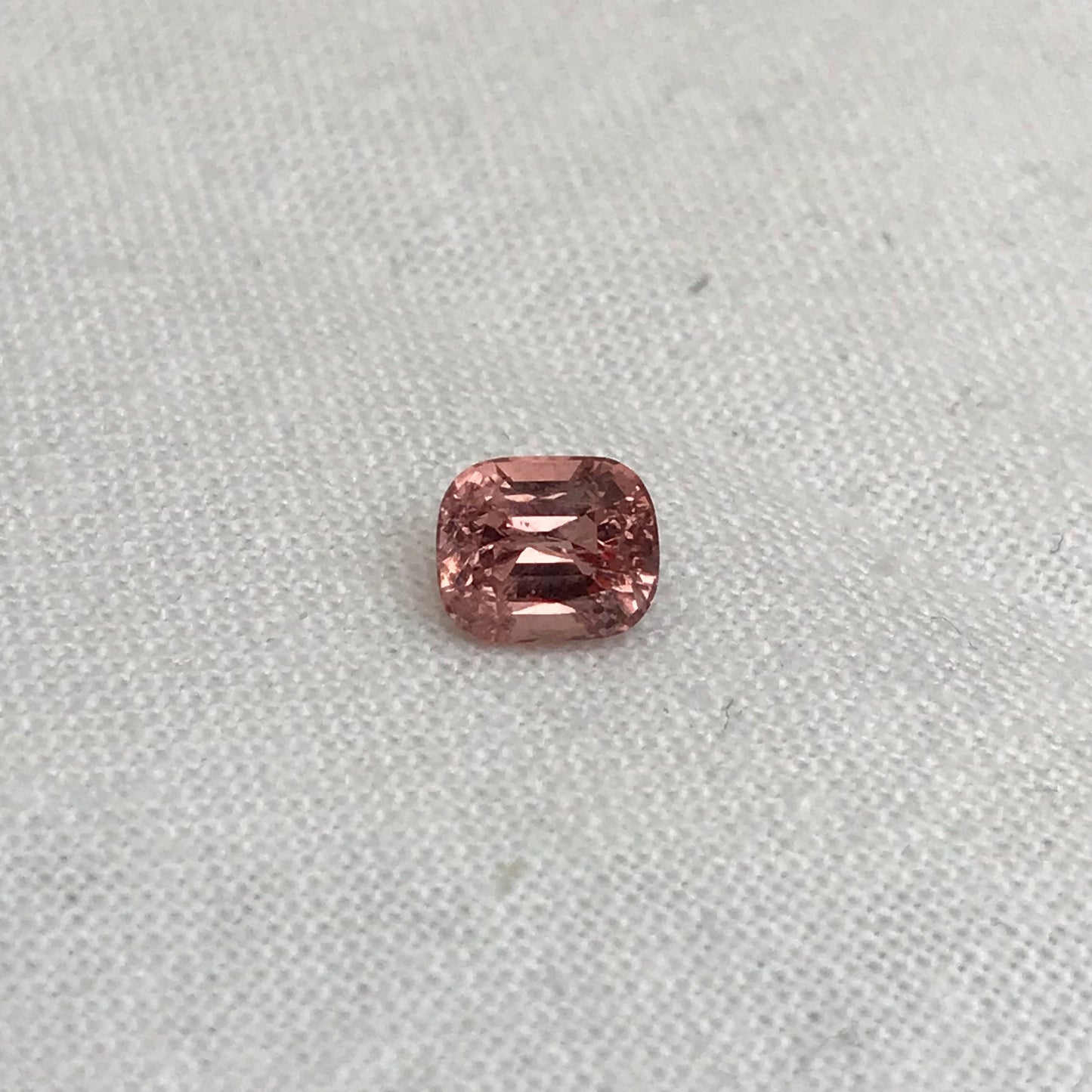 0.89 Ct Natural Peach Cushion Cut, Faceted Loose Gemstone, Orangey Pink Stone