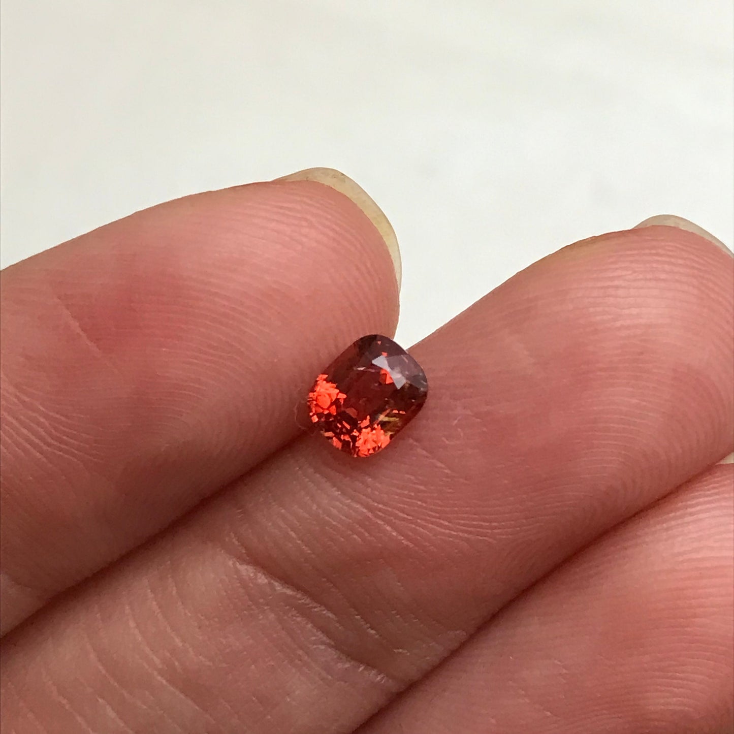 0.70 Ct Natural Orange Spinel Cushion Cut, Faceted Loose Gemstone, 5.5x4.5mm