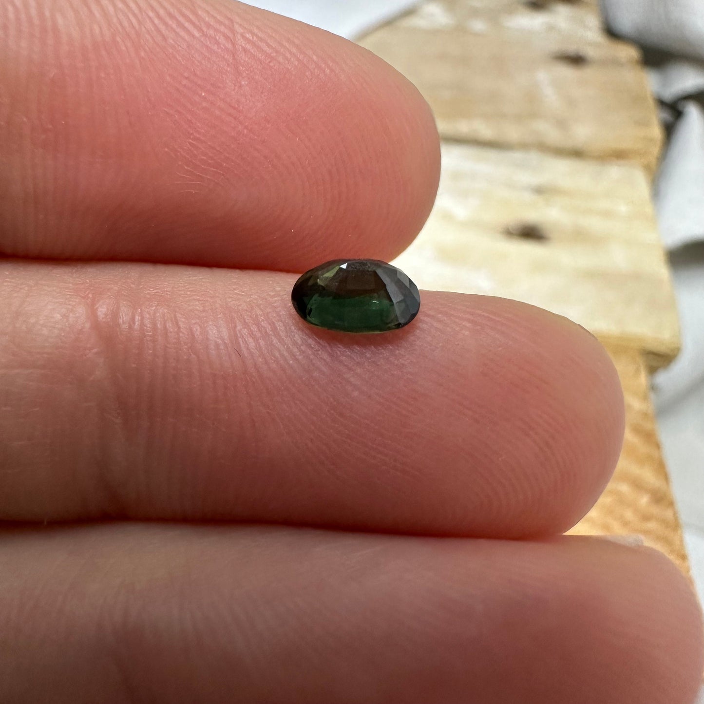 0.68 Green Sapphire 6x4.2mm Oval Cut, Faceted Loose Natural Heated Sapphire - 6x4mm