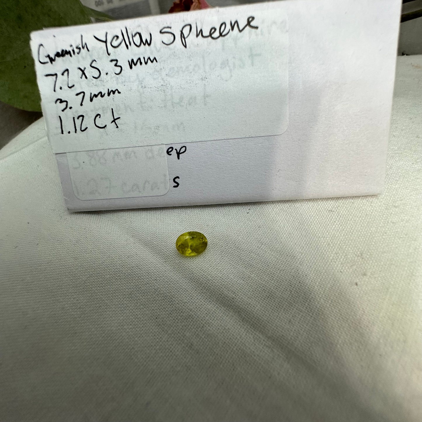 Yellow Sphene Oval Cut, 1.12 Carat Natural Light Yellow Sphene with Rainbow Flashes