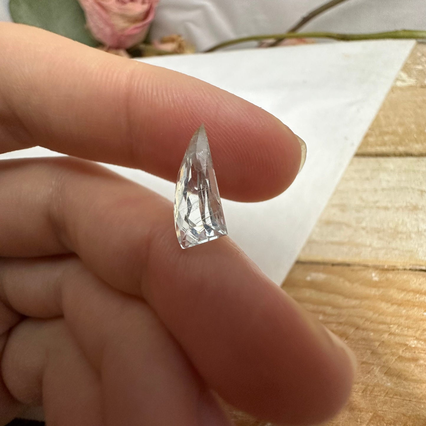 Fancy cut Aquamarine 2.49 carat 13.7x6mm Unique Cut Natural Light Aquamarine, Faceted Loose Gem, Freeform