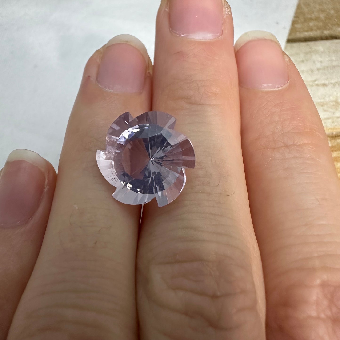 Fancy Cut Lavender Quartz 7.42 Carat 13.5x13mm Loose Faceted Gem, Unmounted Gemstone, Winter Gem