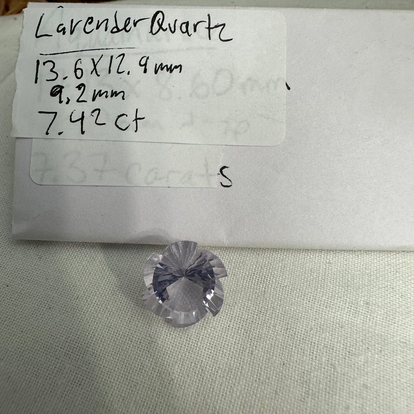 Fancy Cut Lavender Quartz 7.42 Carat 13.5x13mm Loose Faceted Gem, Unmounted Gemstone, Winter Gem