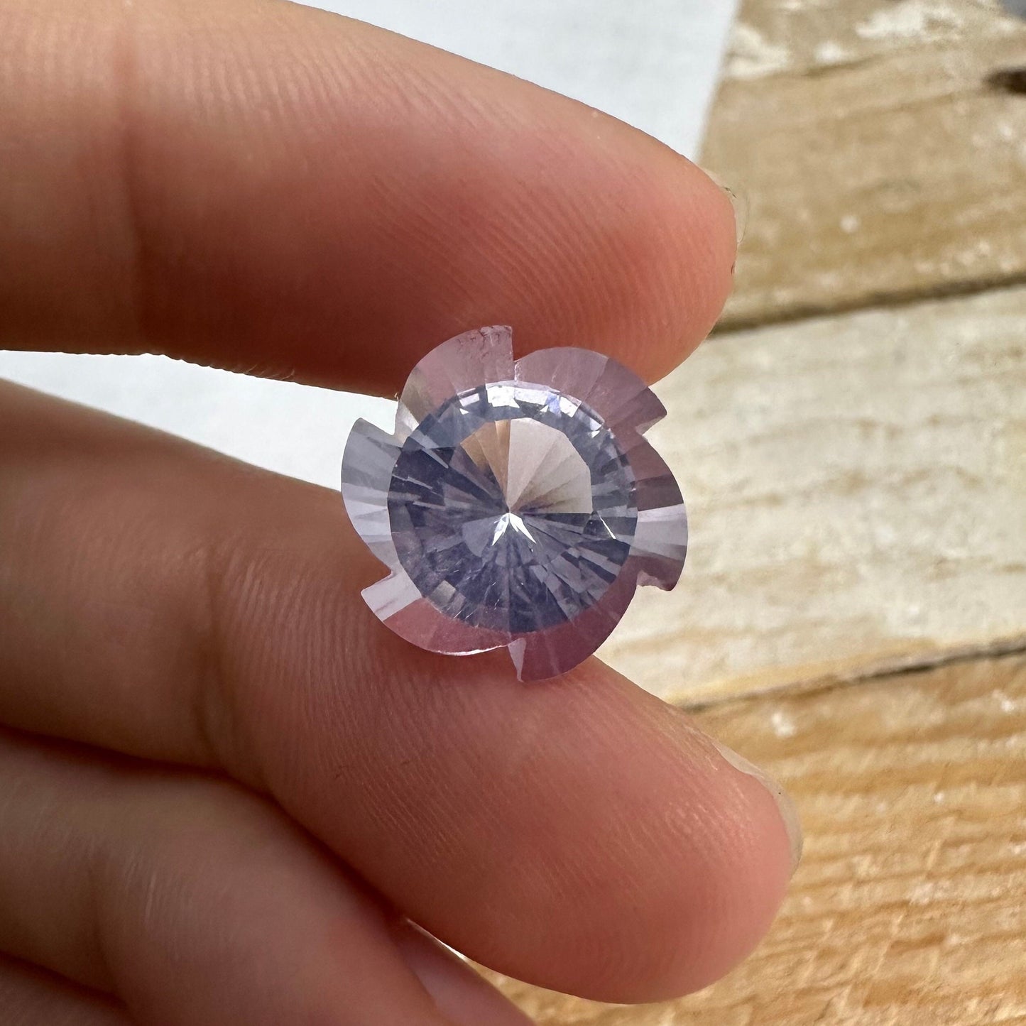 Fancy Cut Lavender Quartz 7.42 Carat 13.5x13mm Loose Faceted Gem, Unmounted Gemstone, Winter Gem