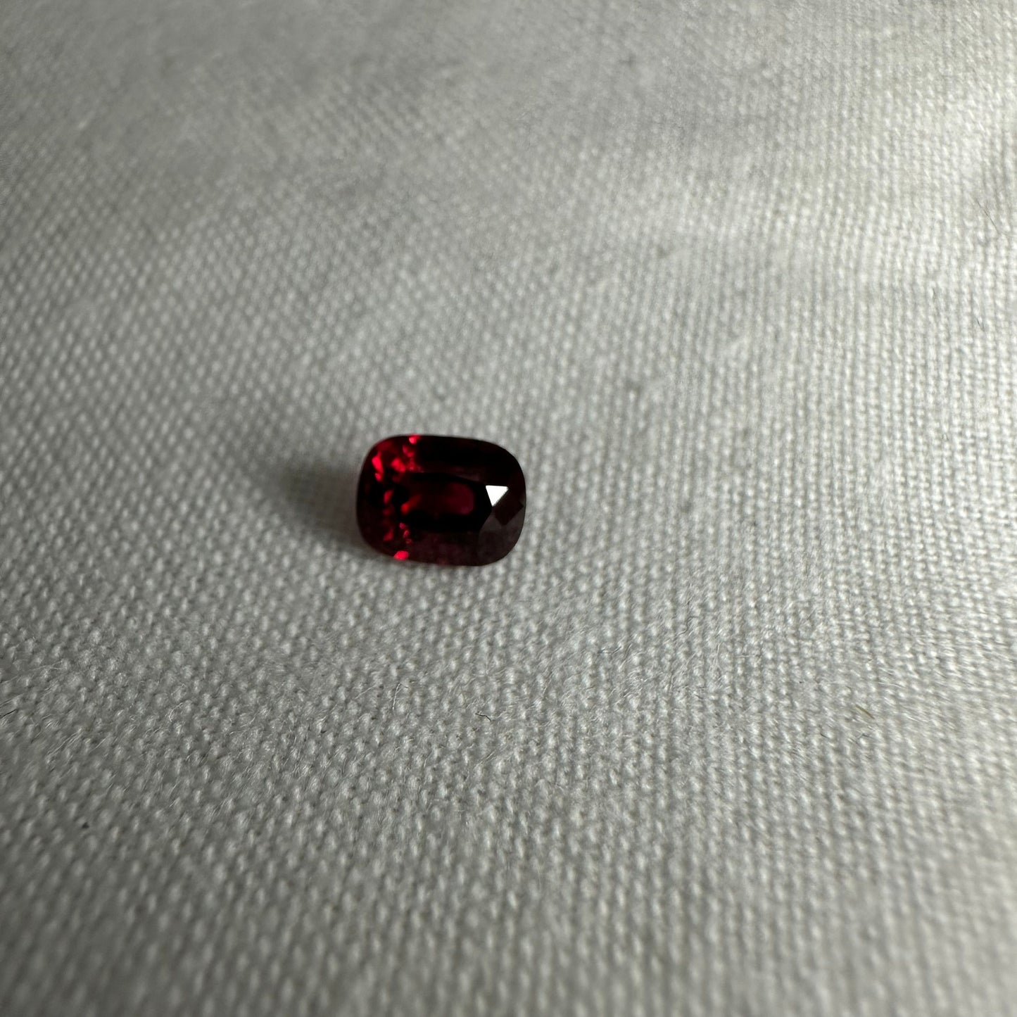 0.66 Ct  Natural Red Spinel, Faceted 5.6x4.2mm Cushion cut