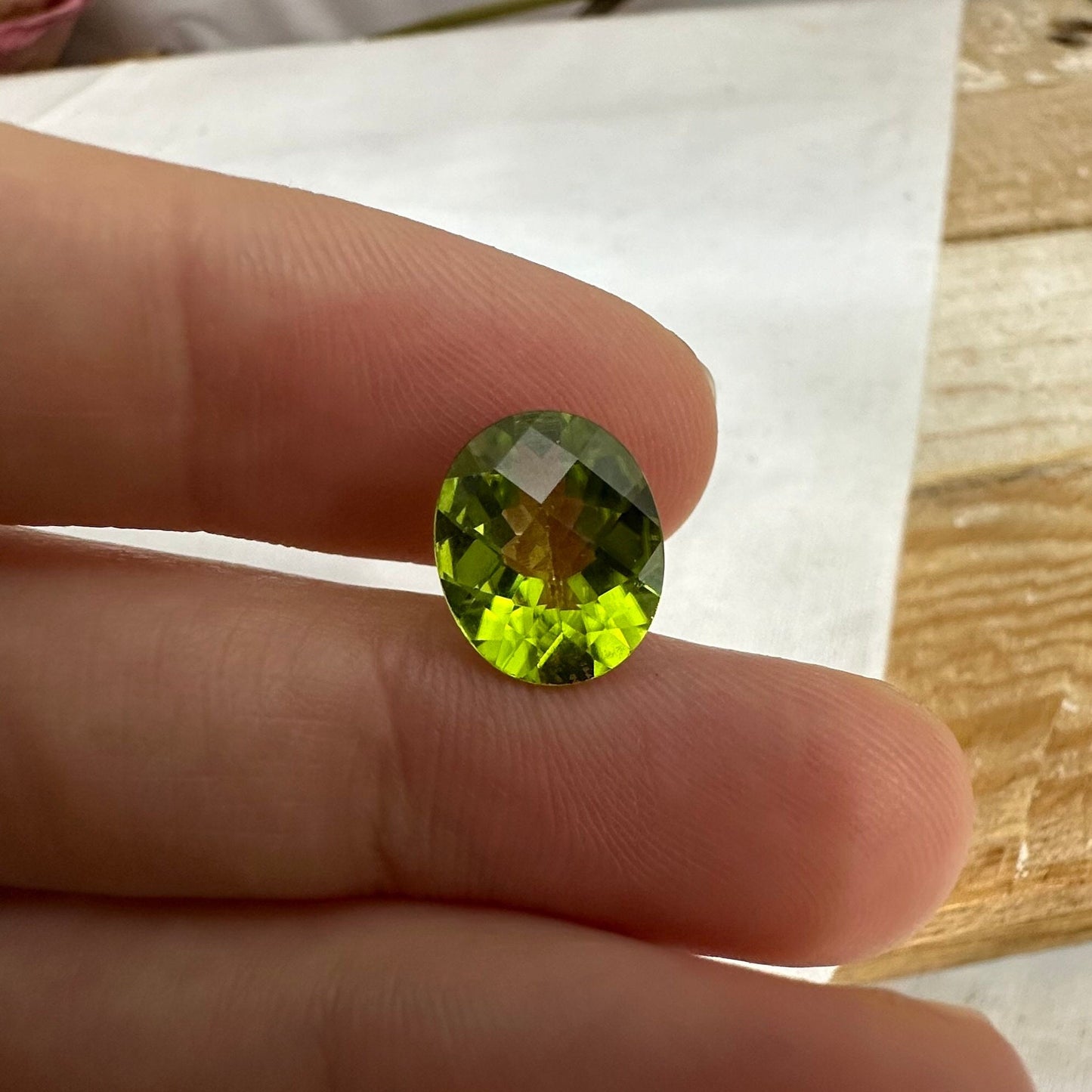 Green Peridot 11x9mm Oval Cut 3.29 carat Loose Natural Gem August Birthstone