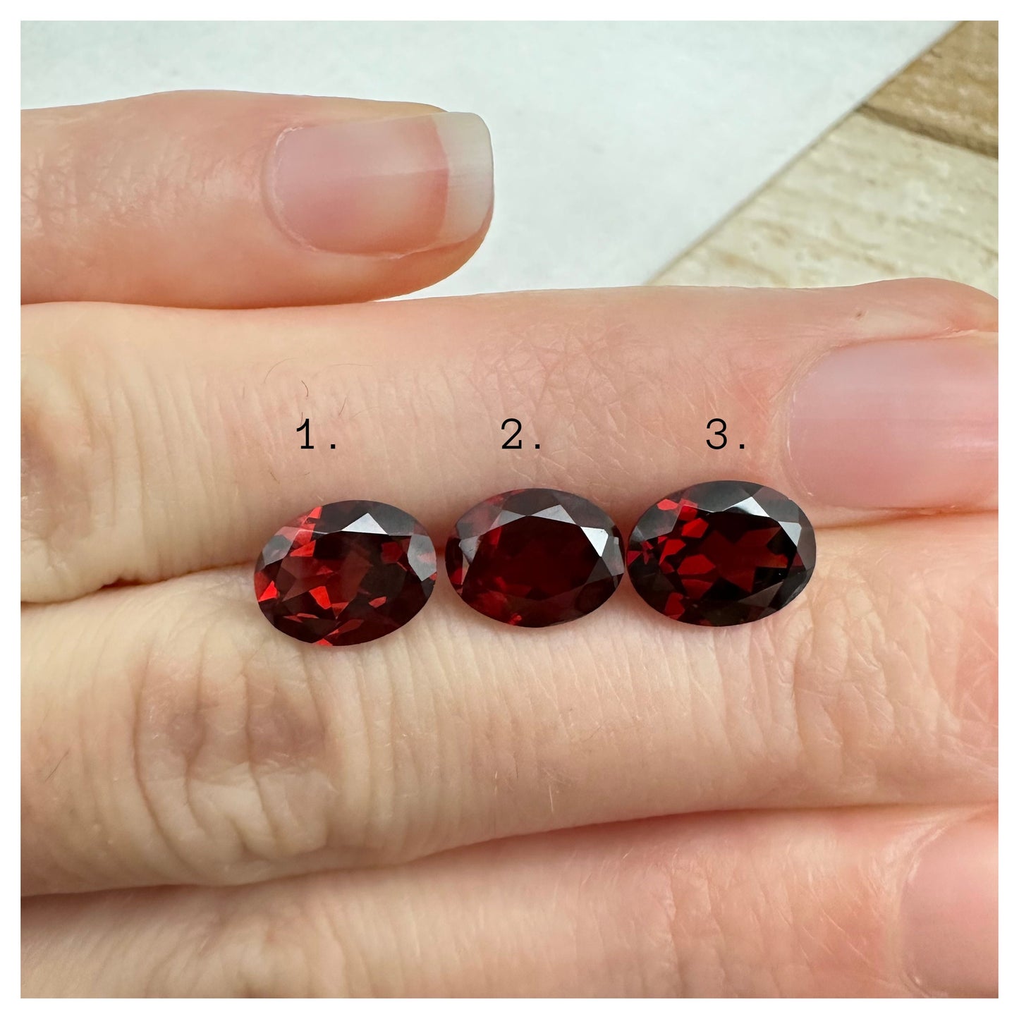 Pick-One Garnet 9x7mm Oval Cut Faceted Loose Stones Unmounted Gemstone Red Flowing Gems Approx 2.09-2.32 Garnet