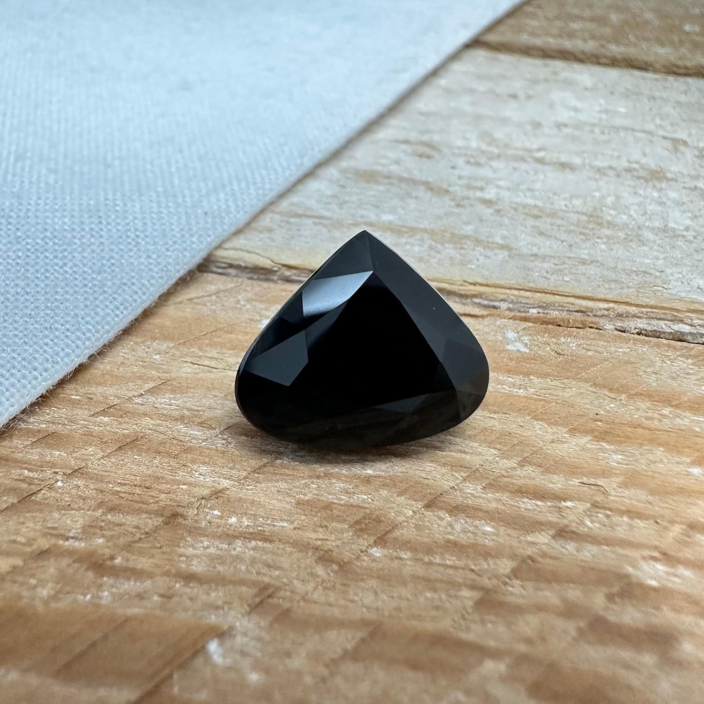 Large Natural Dark Green Tourmaline 13.7x11.6mm 7.25 carat, Fat Pear Cut Faceted