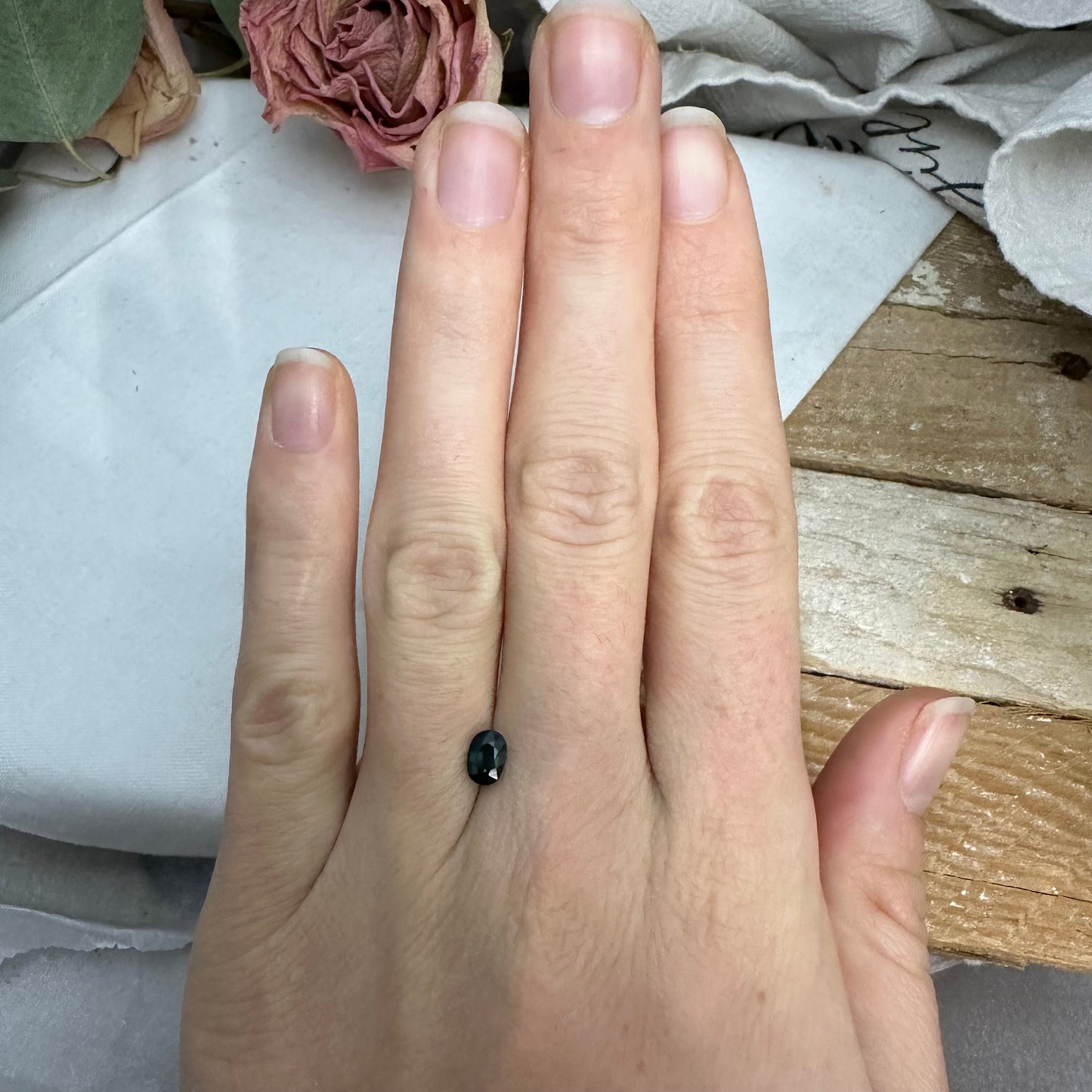 0.68 Green Sapphire 6x4.2mm Oval Cut, Faceted Loose Natural Heated Sapphire - 6x4mm