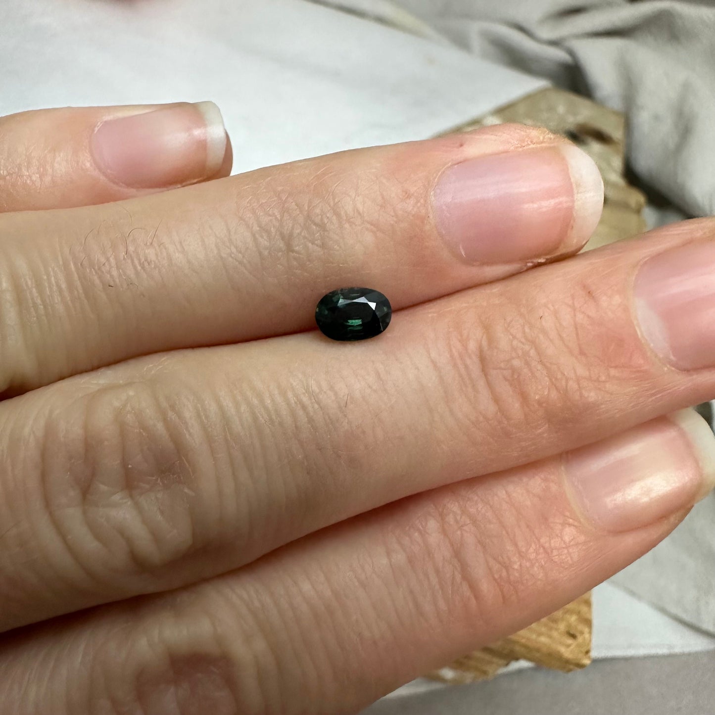 0.68 Green Sapphire 6x4.2mm Oval Cut, Faceted Loose Natural Heated Sapphire - 6x4mm