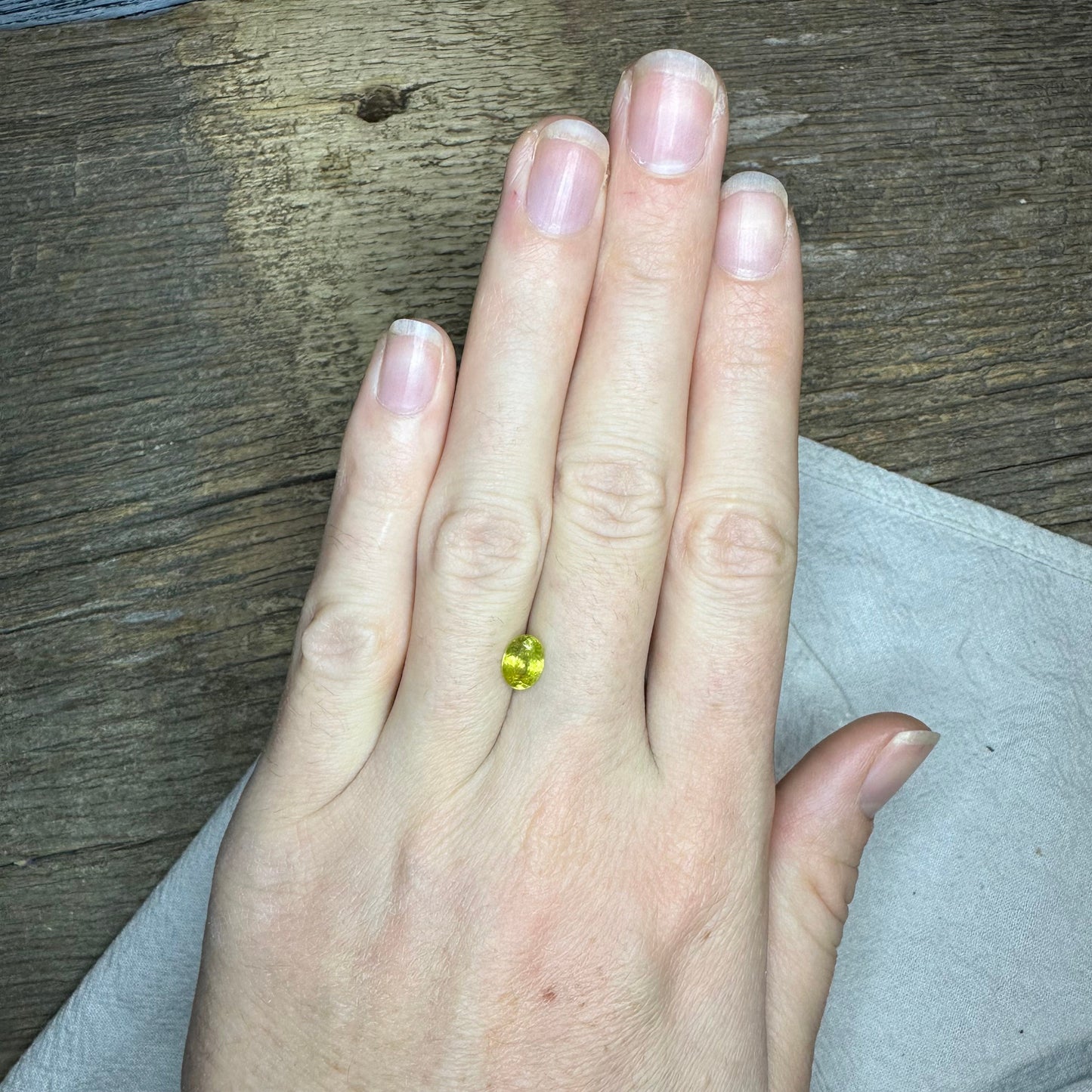 Yellow Sphene Oval Cut, 1.12 Carat Natural Light Yellow Sphene with Rainbow Flashes