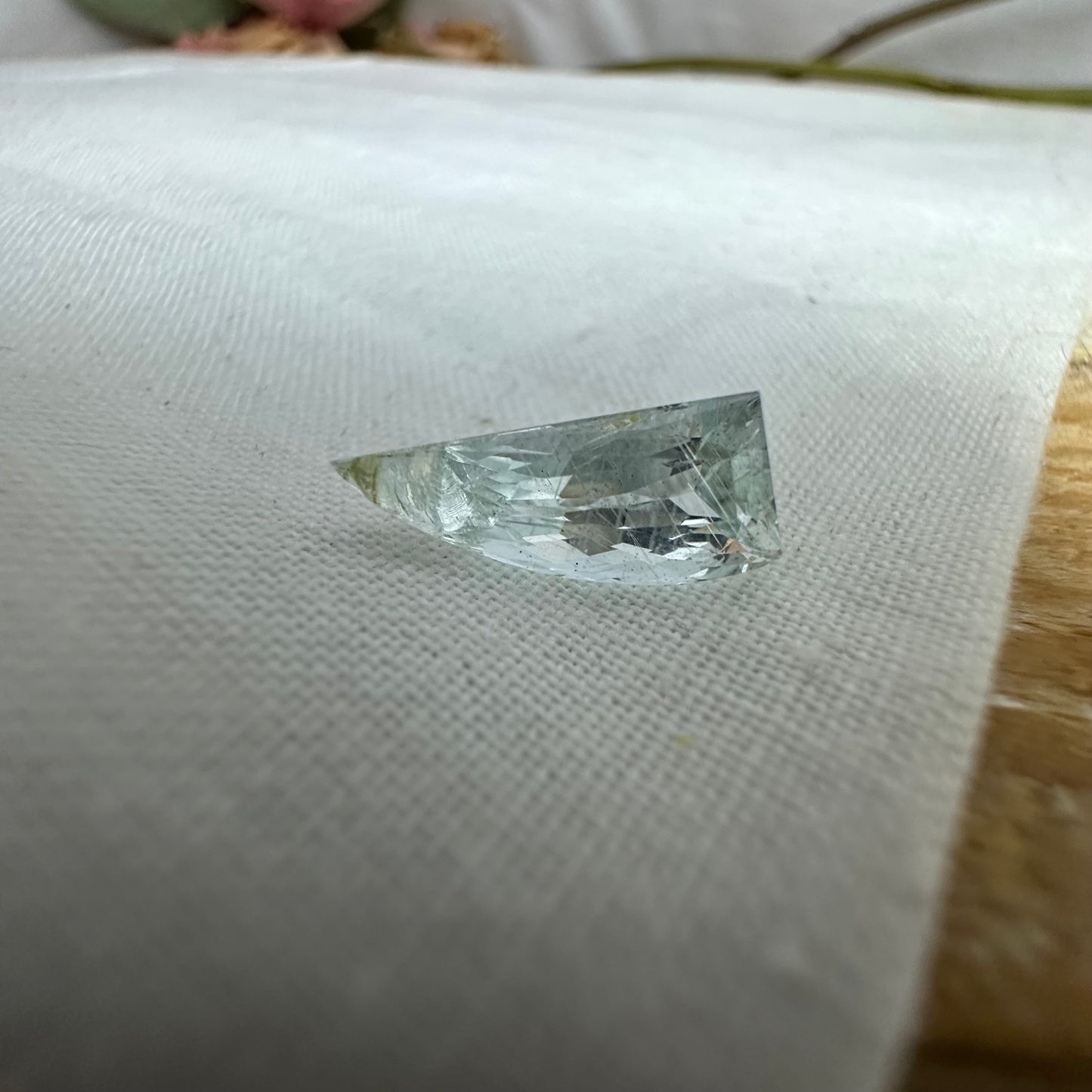 Fancy cut Aquamarine 2.49 carat 13.7x6mm Unique Cut Natural Light Aquamarine, Faceted Loose Gem, Freeform