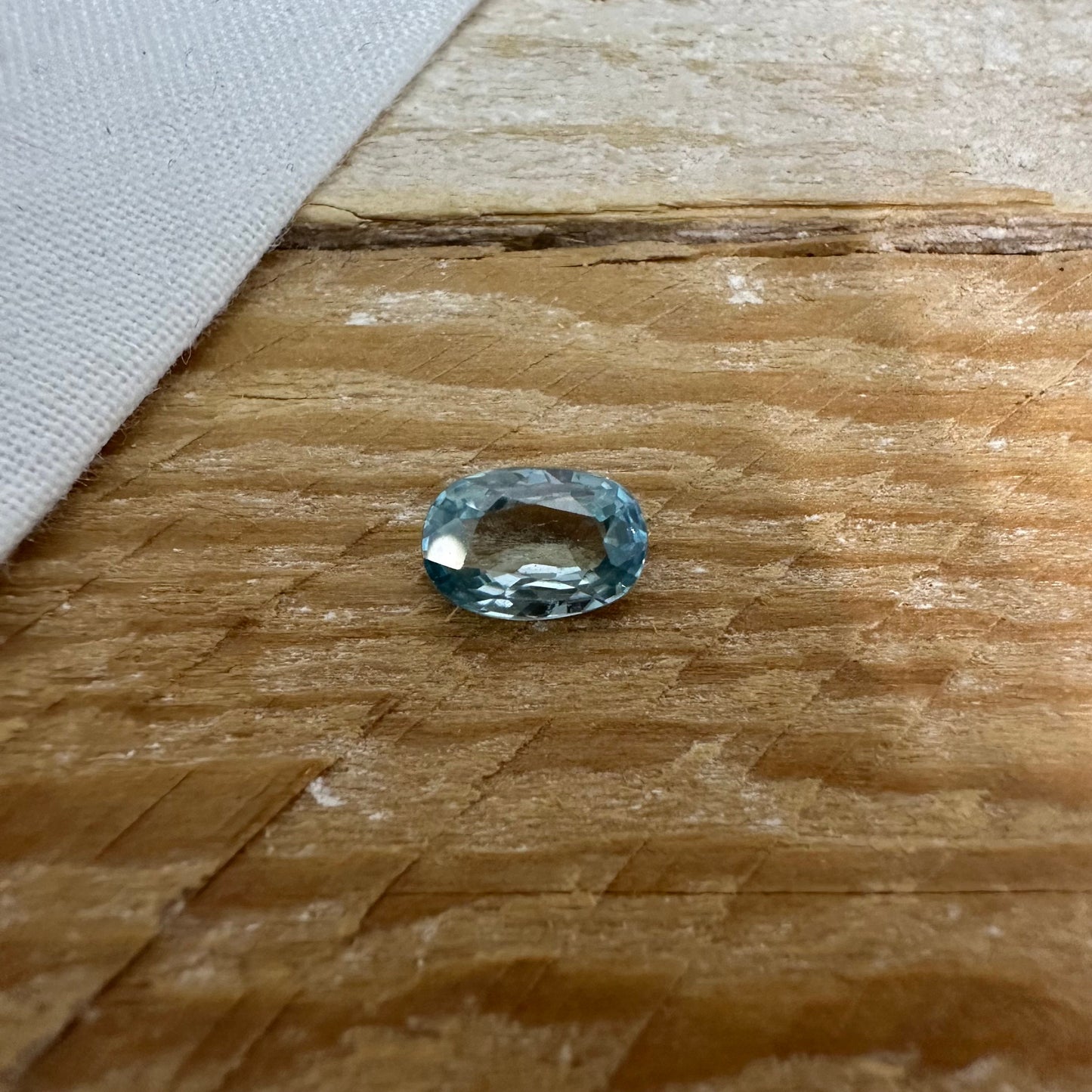 Light Blue Zircon 1.43 carat, 7.7x5.2mm Oval cut Gemstone, Natural Loose Greenish Blue Zircon December Birthstone