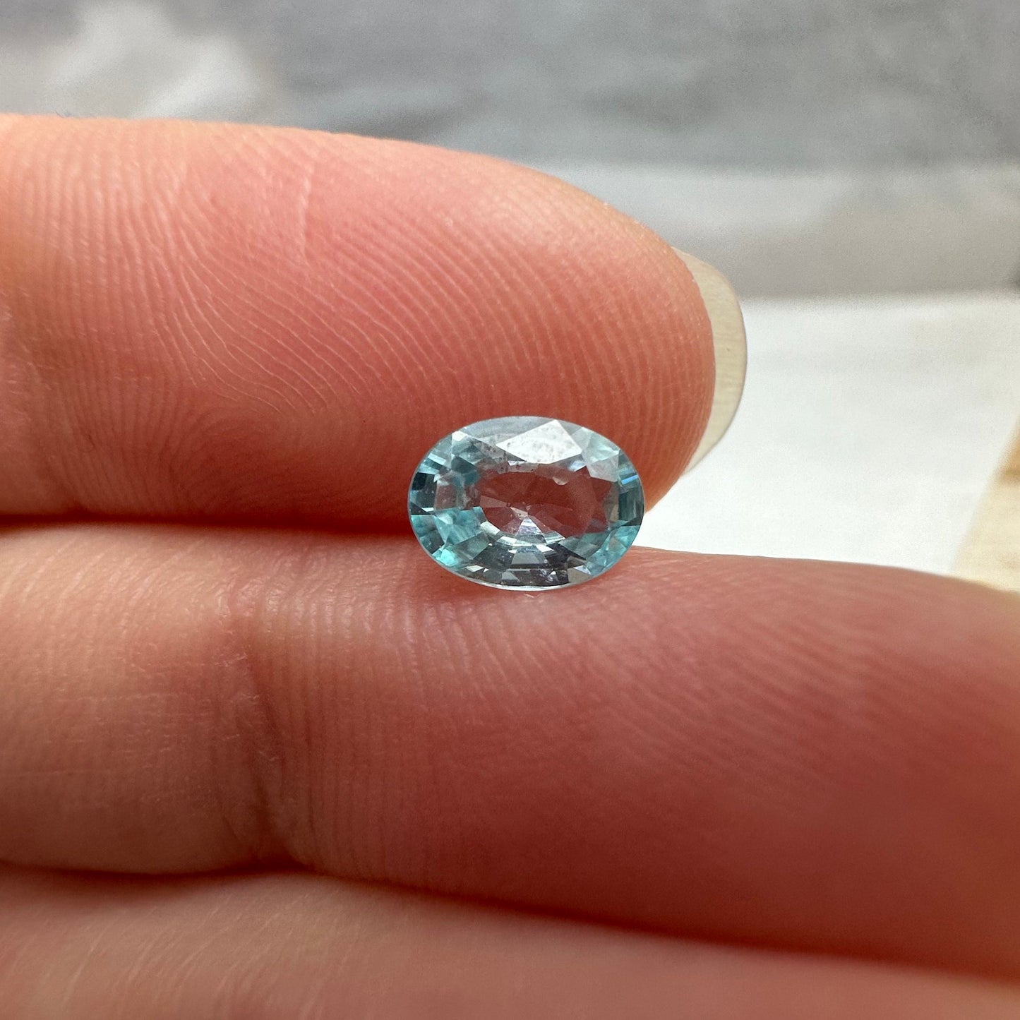 Natural Light Sapphire and Blue Zircon Parcel, 6.8x5mm Oval cut Zircon and 5.8x5mm Sapphire