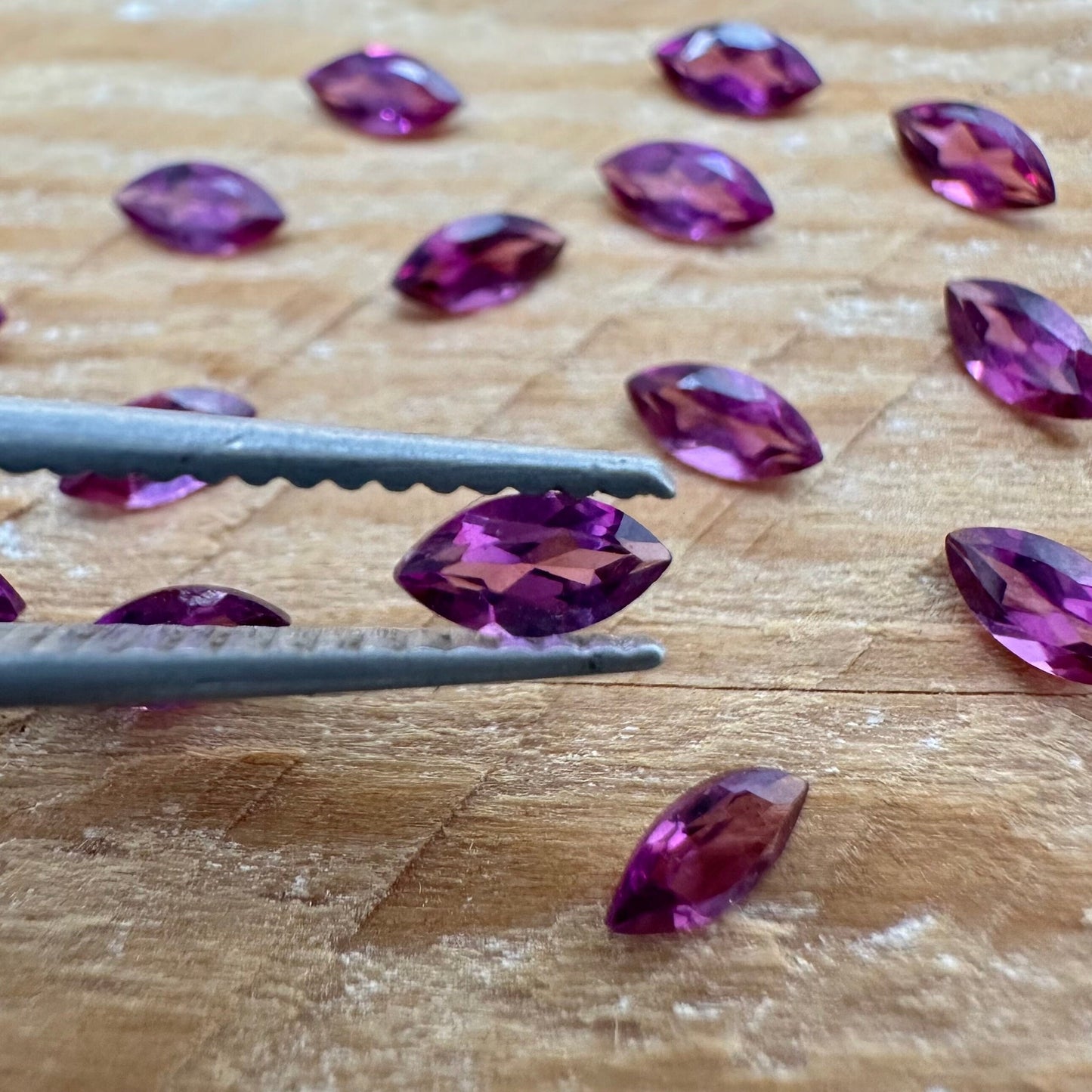 ONE- Purple Garnet 5x2.5mm Marquise Cut, Unmounted Faceted Loose Gemstone for Jewelry Setting