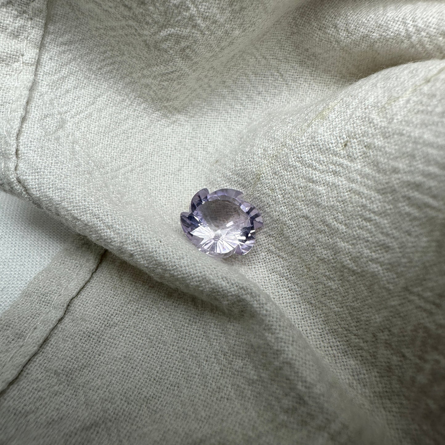 Fancy Cut Lavender Quartz 3.75 Carat 10.5mm Loose Faceted Gemstone, Chipped Culet