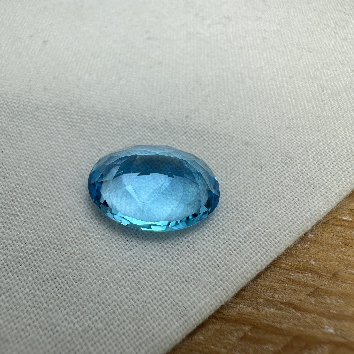 16x12mm Blue Topaz Oval Cut 10.90 Carat, Reclaimed Gems, December Birthstone