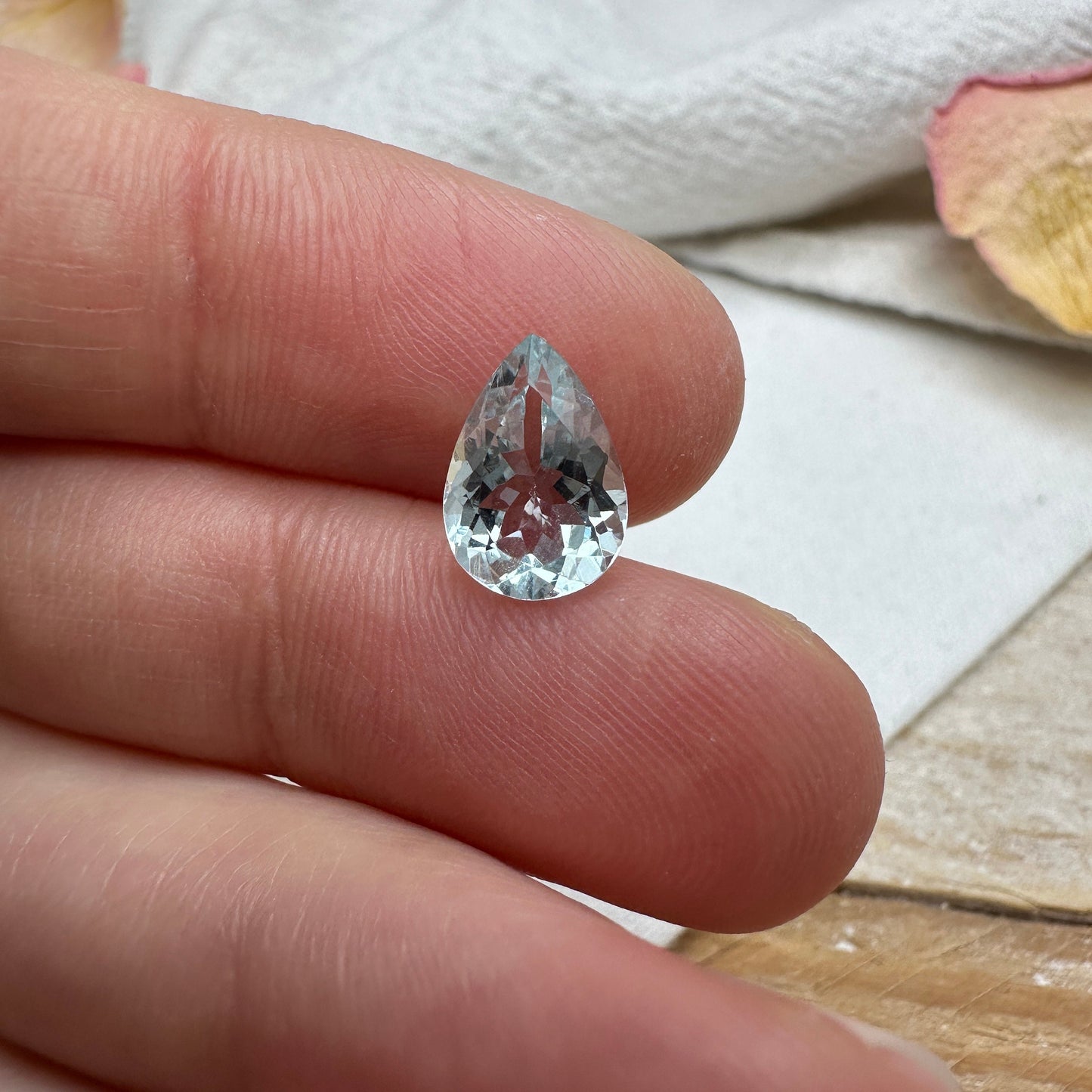 Light Aquamarine 1.70 Carat 10x7mm Pear Cut, Faceted Loose Natural Gemstone