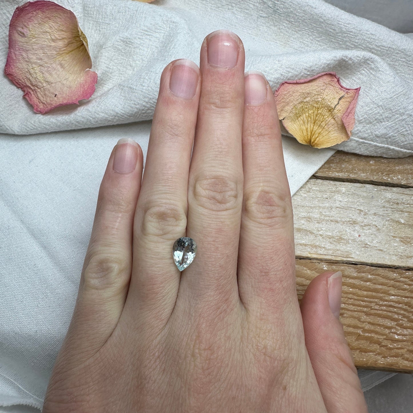 Light Aquamarine 1.70 Carat 10x7mm Pear Cut, Faceted Loose Natural Gemstone