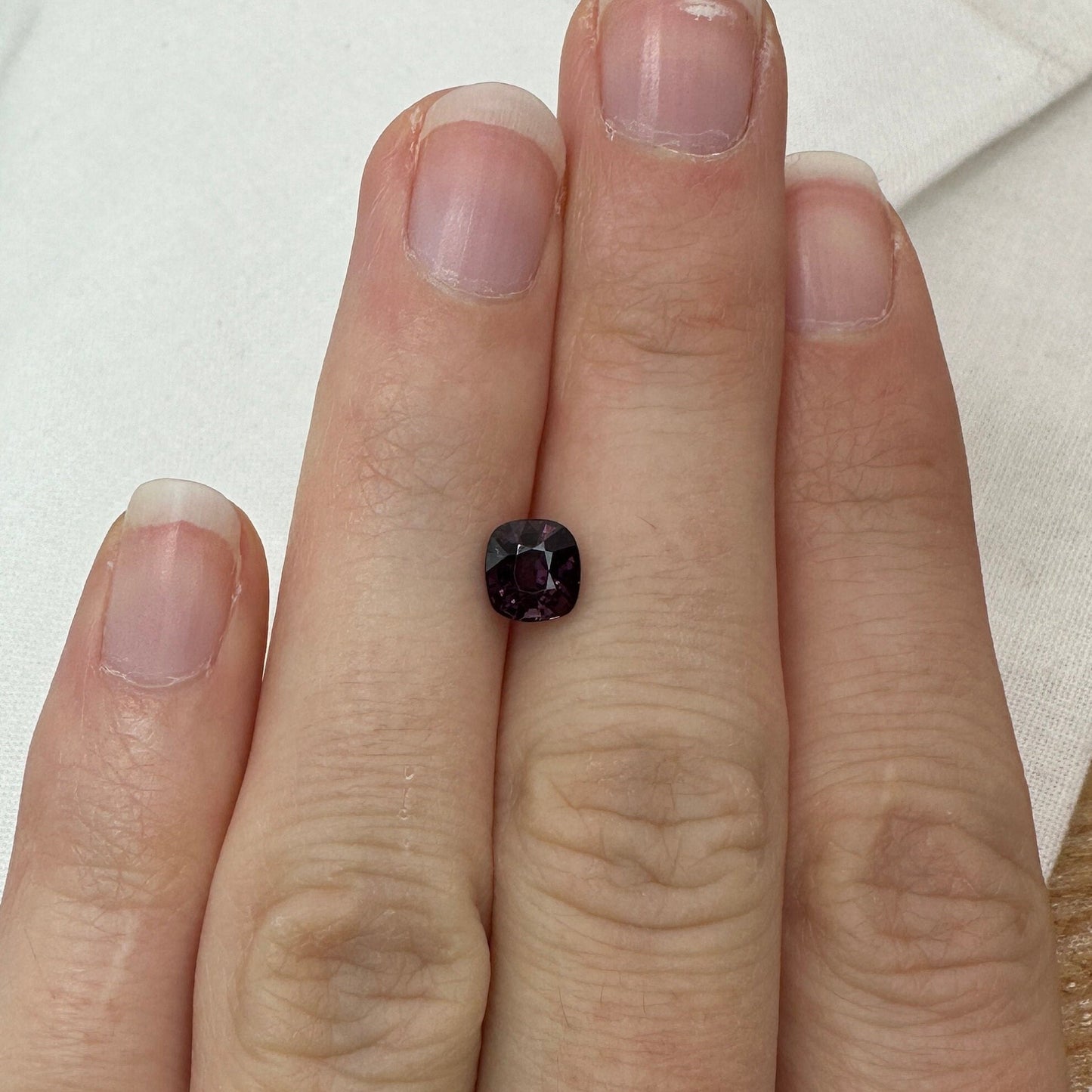1.10 Ct Natural Purple Spinel 6x5.5mm Cushion Cut, Faceted Loose Gemstone, Dark Purple Stone, Flowing Gems