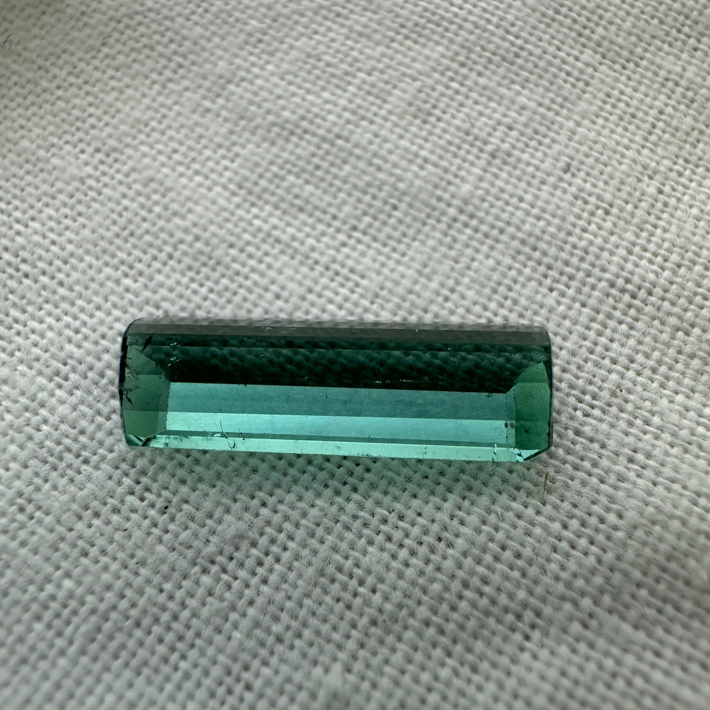 14x5mm Natural Bluish Green Tourmaline Rectangle Octogon Cut, 2.39 carat Faceted Loose Gemstone Earth Mined
