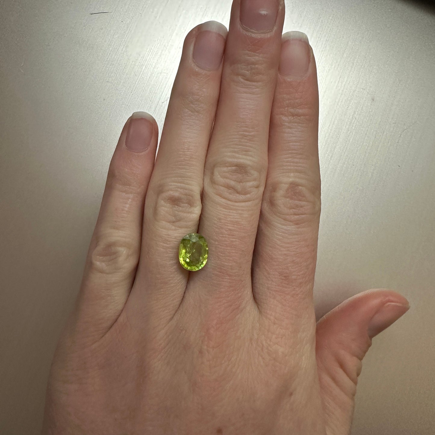 10x8mm Yellow Green Sphene 2.87 Ct, Oval Cut, Natural Sphene, Faceted Loose Titanite with Fire