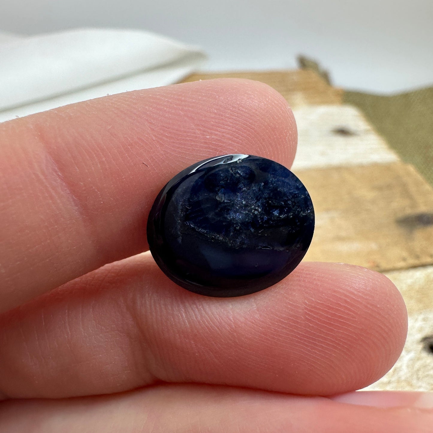 10.61 carat Natural Dark Blue Sapphire 15x13mm Checker Rose Cut, Oval Cut Gem Faceted Loose Large Dark Sapphire