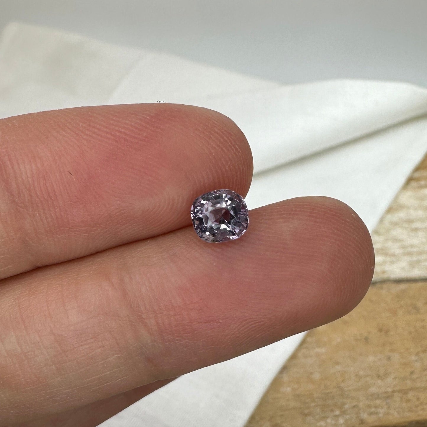 0.89 Ct Natural Purple Spinel 5.5x5mm Cushion Cut Faceted Loose Gemstone, Grayish Purple Stone