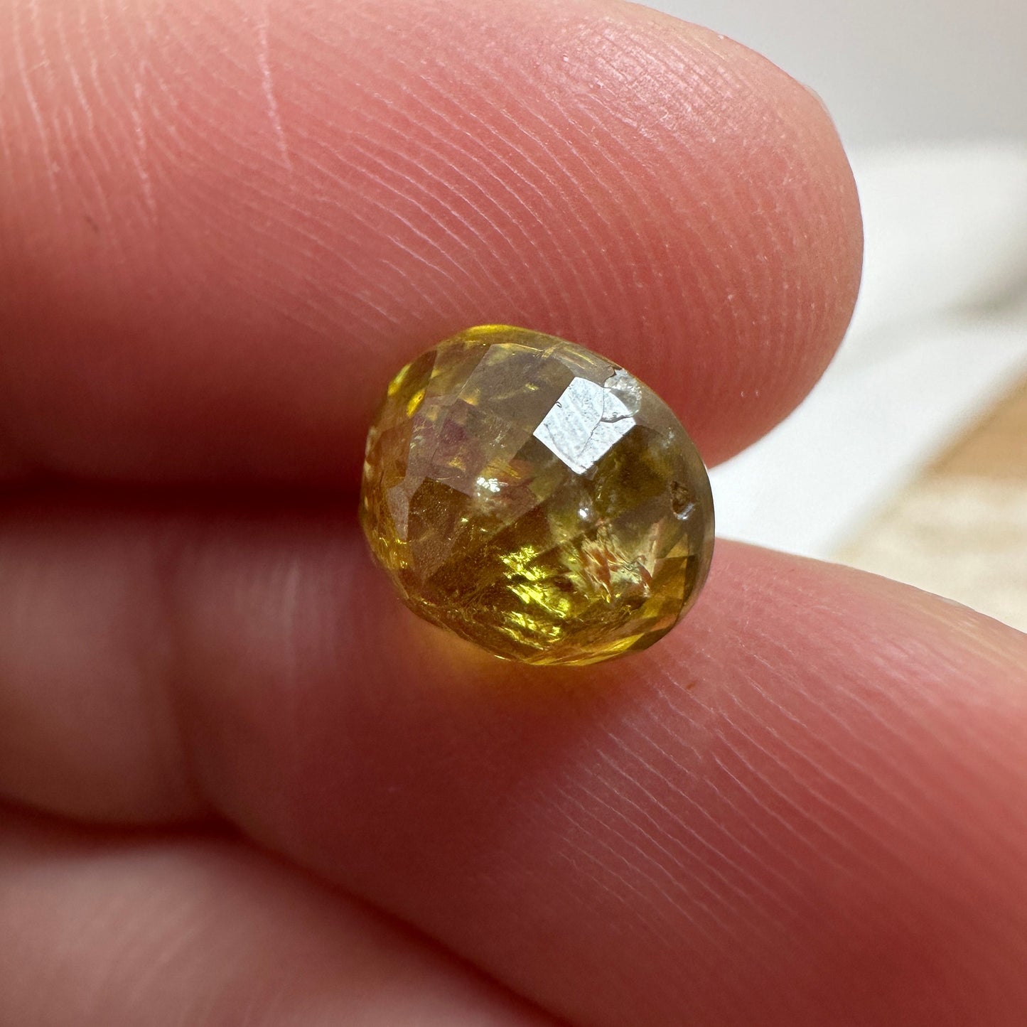 Natural Grossular Andradite Garnet 2.99 carat 8.3x7.3mm Oval Faceted Loose Gem, Yellow Garnet
