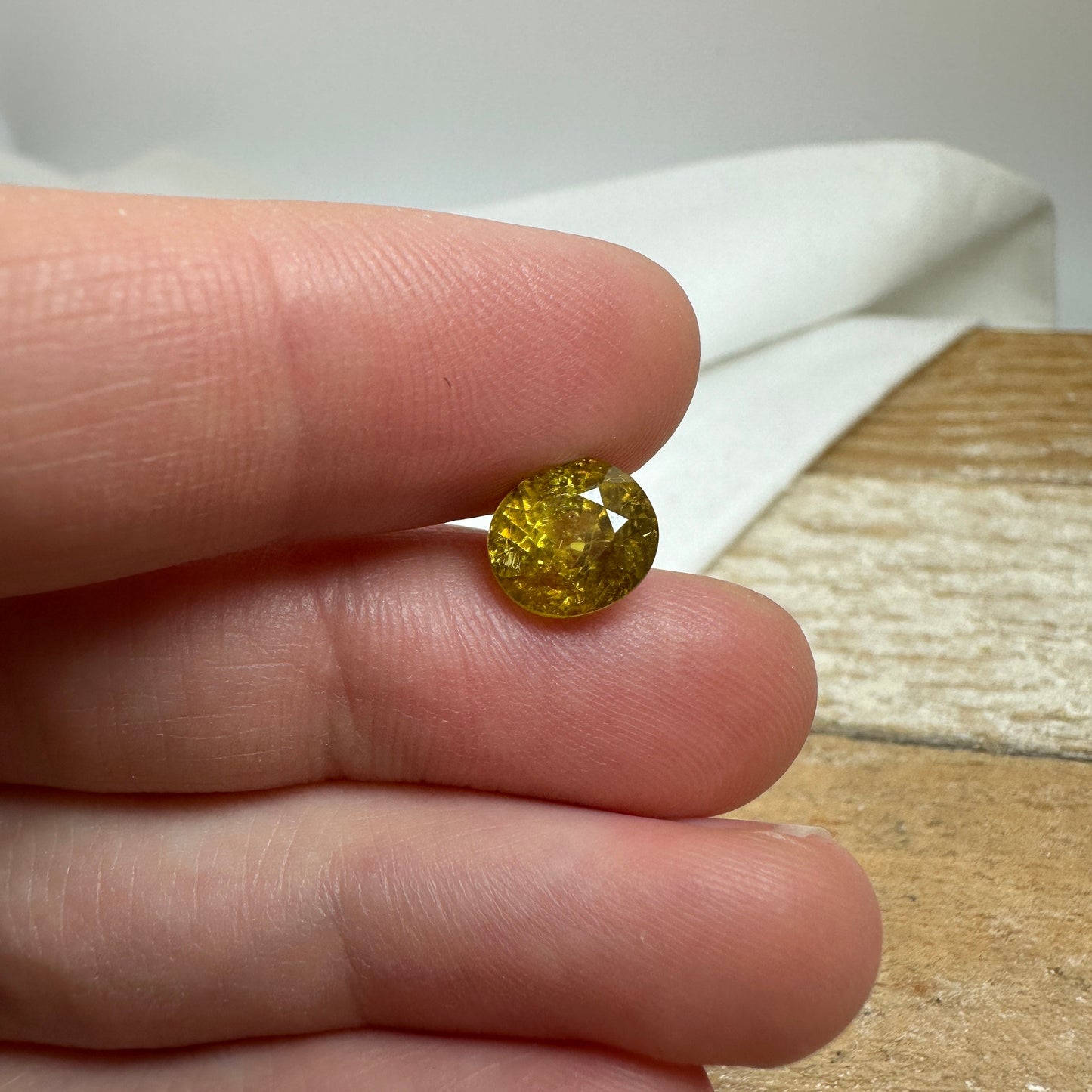 Natural Grossular Andradite Garnet 2.99 carat 8.3x7.3mm Oval Faceted Loose Gem, Yellow Garnet