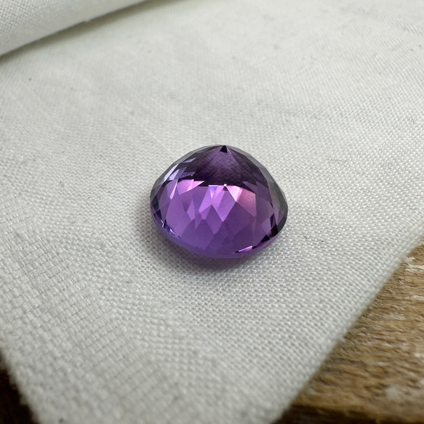 14mm Round Purple Amethyst, 10.40 Carat Loose Gemstone Faceted February Birthstone