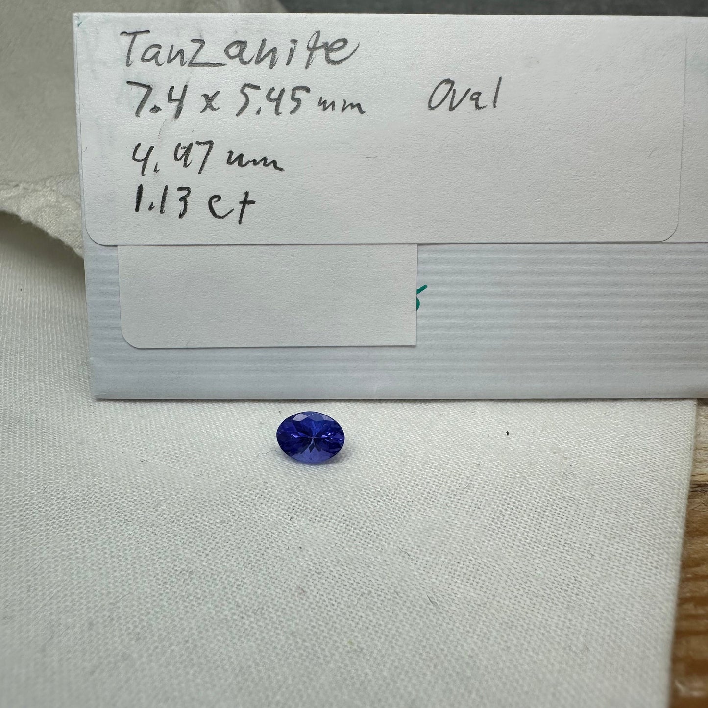 1.13 Carat Tanzanite 7.4x5.5mm Oval Cut, Bluish Violet