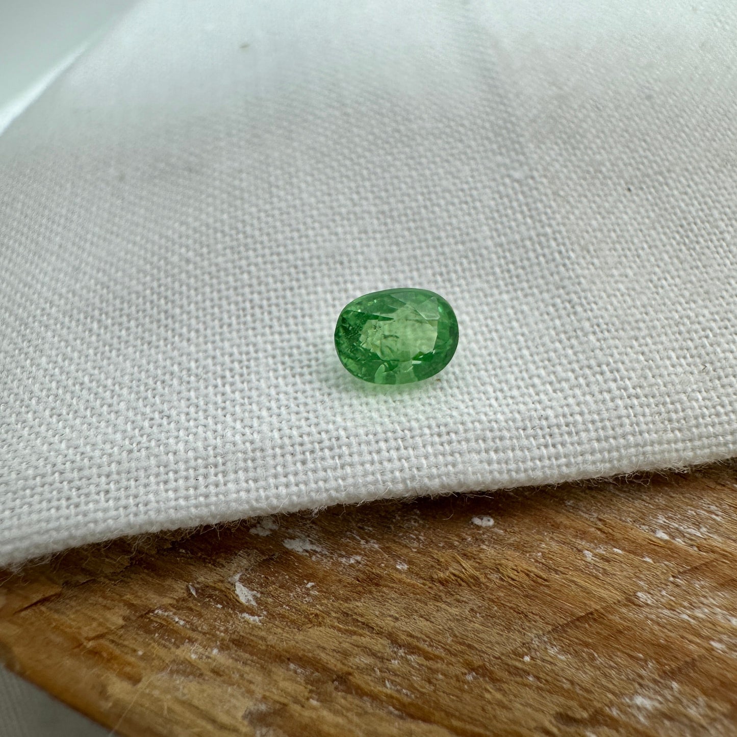 0.72 Carat Mint Green Tsavorite Garnet 5.7x4.3mm Oval Cut, Faceted Loose Gemstone