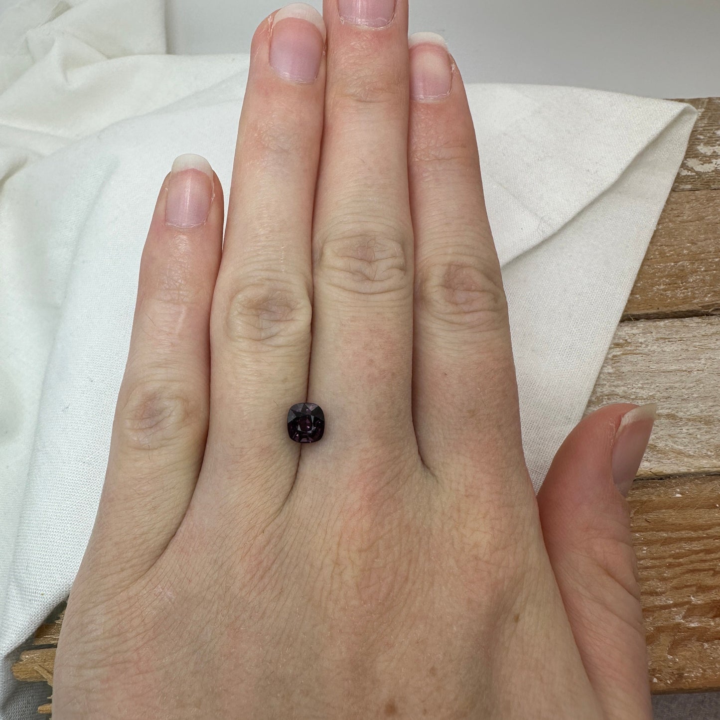 1.10 Ct Natural Purple Spinel 6x5.5mm Cushion Cut, Faceted Loose Gemstone, Dark Purple Stone, Flowing Gems