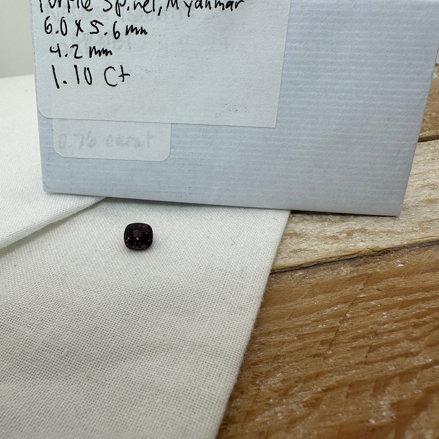 1.10 Ct Natural Purple Spinel 6x5.5mm Cushion Cut, Faceted Loose Gemstone, Dark Purple Stone, Flowing Gems