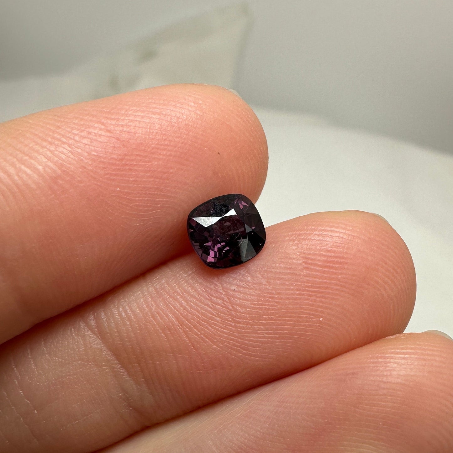 1.10 Ct Natural Purple Spinel 6x5.5mm Cushion Cut, Faceted Loose Gemstone, Dark Purple Stone, Flowing Gems