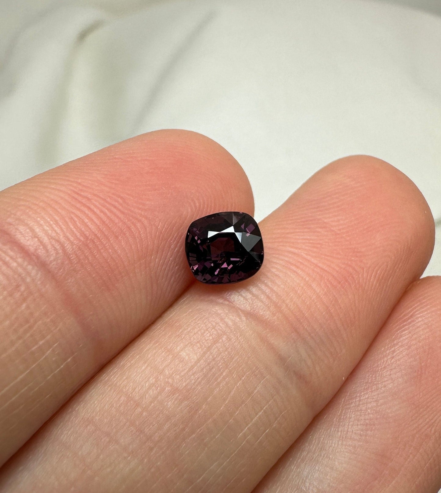 1.10 Ct Natural Purple Spinel 6x5.5mm Cushion Cut, Faceted Loose Gemstone, Dark Purple Stone, Flowing Gems