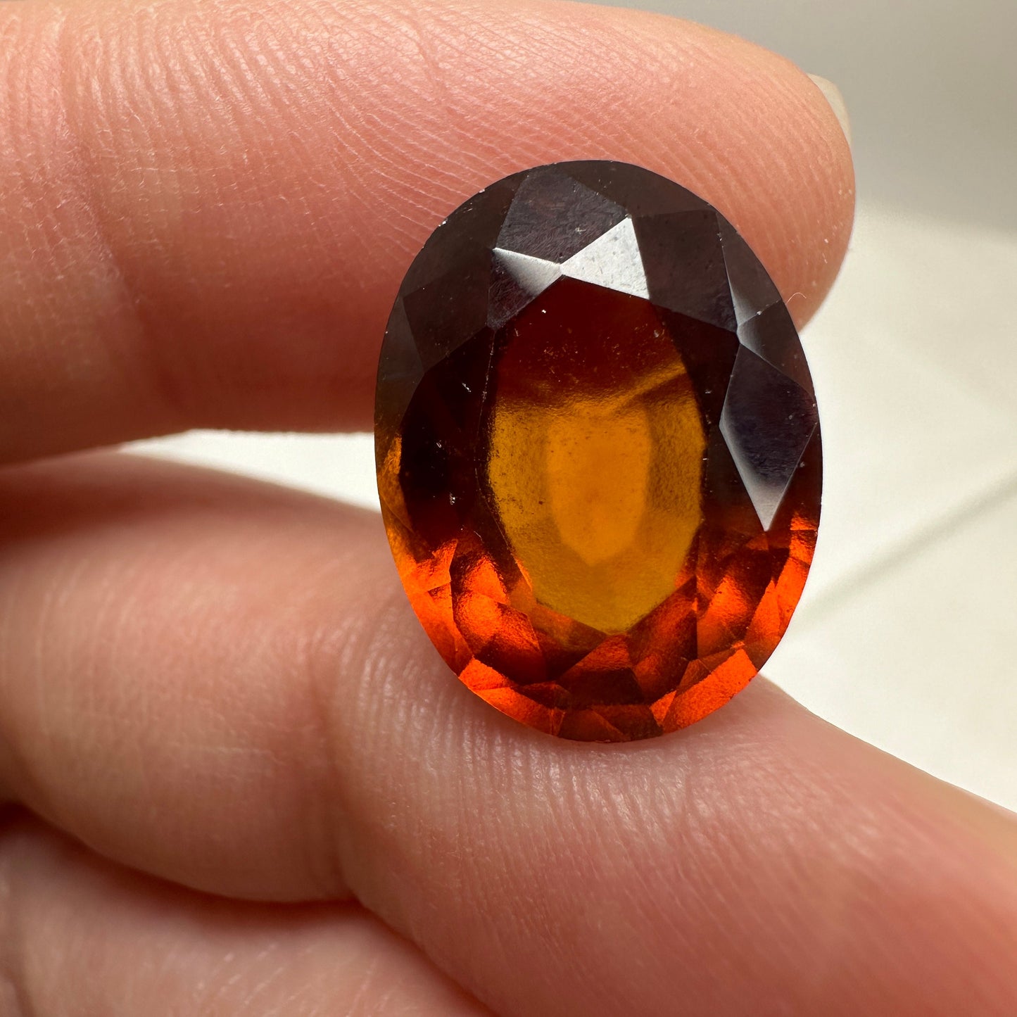 16x12mm Natural Orange Hessonite Garnet 11.65 carat Oval Faceted Loose Gemstone, Red Orange Grossular Garnet