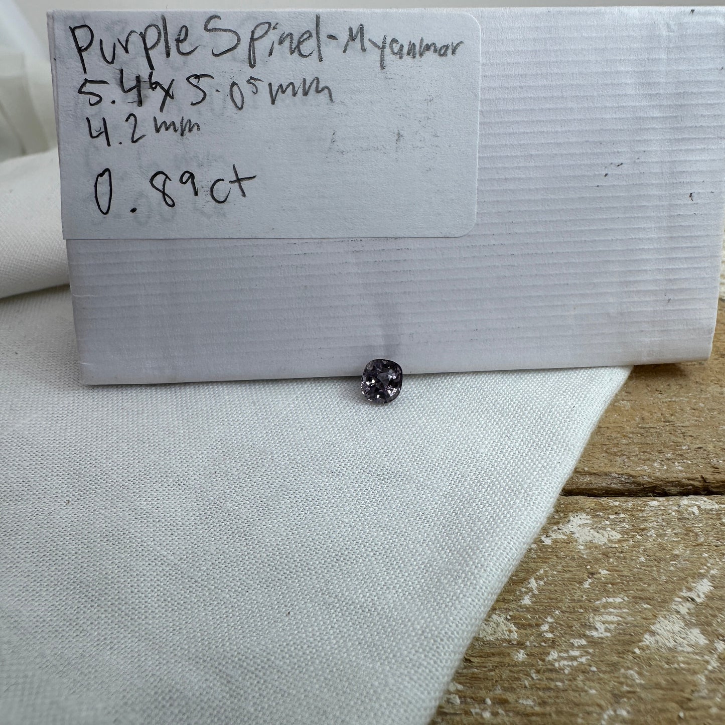0.89 Ct Natural Purple Spinel 5.5x5mm Cushion Cut Faceted Loose Gemstone, Grayish Purple Stone