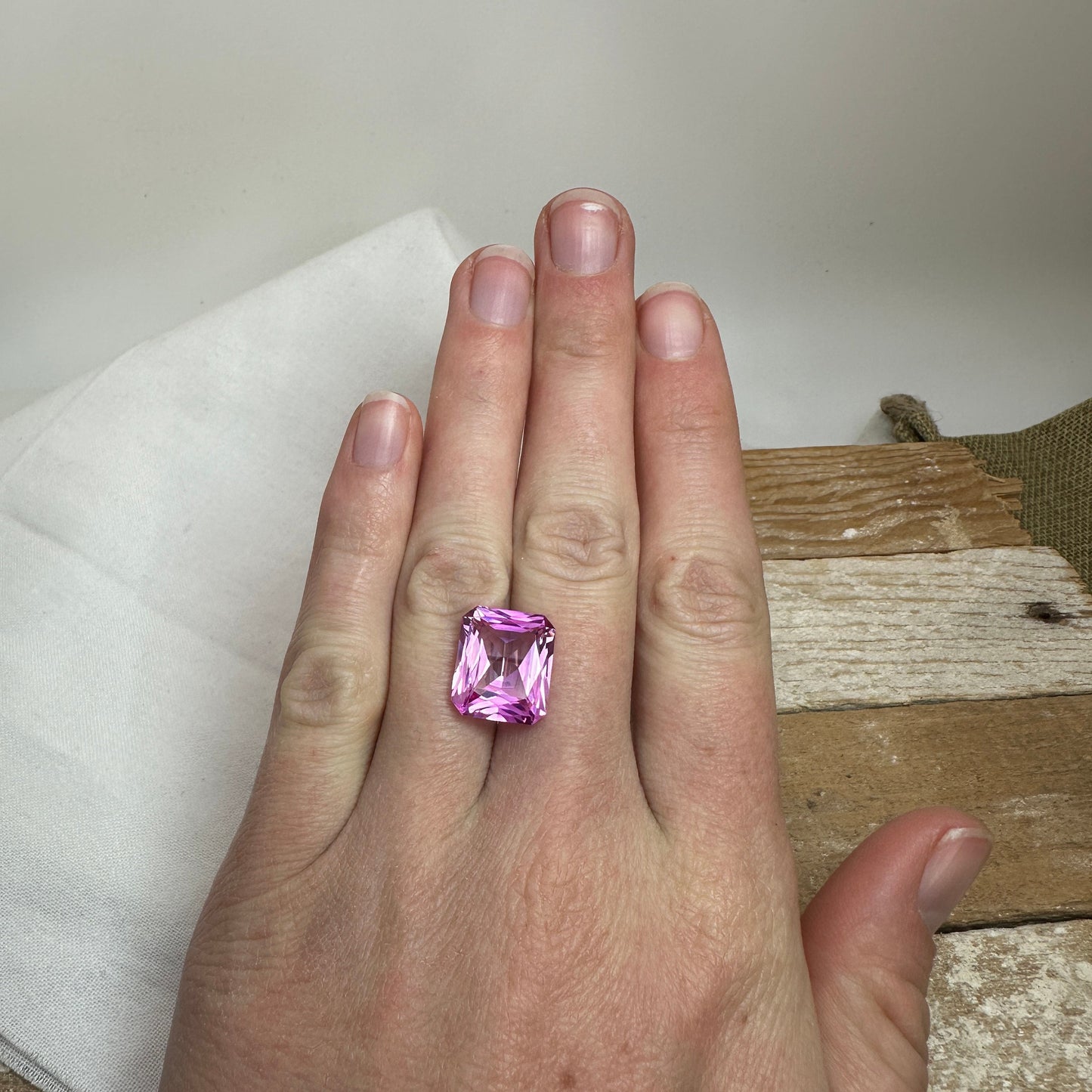 14x12mm Lab Pink Sapphire, 11.25 Ct, Mixed Radiant Cut Loose Faceted Man Made Corundum, Pink Gem