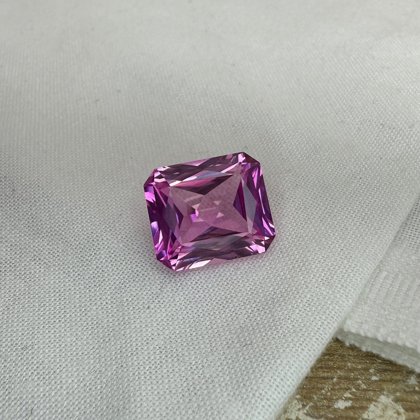 14x12mm Lab Pink Sapphire, 11.25 Ct, Mixed Radiant Cut Loose Faceted Man Made Corundum, Pink Gem
